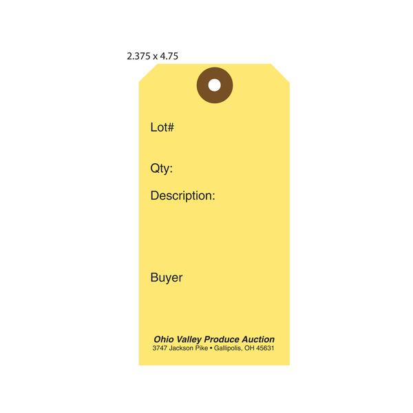 Custom Auction Hang Tags | St. Louis Tag