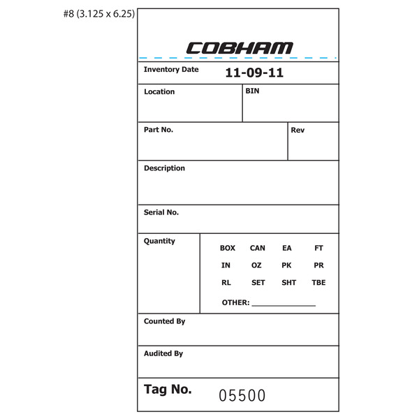 Custom Printed Inventory Tags St. Louis Tag