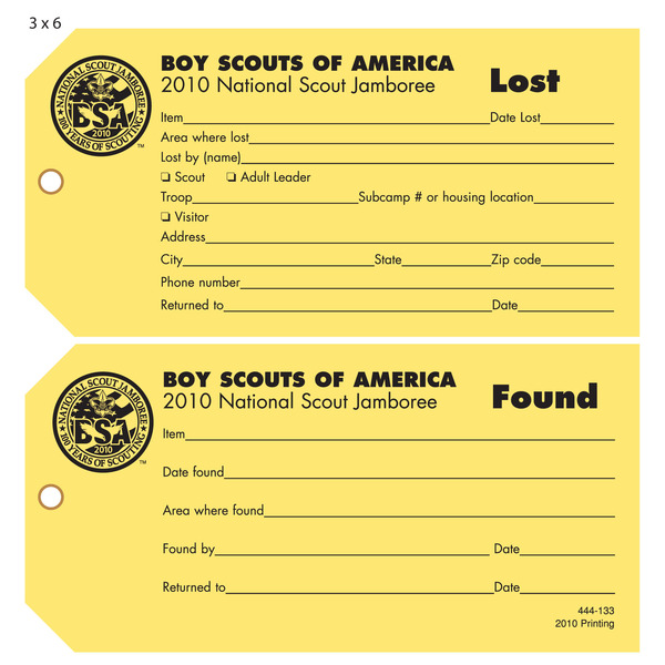 hotel lost and found template
