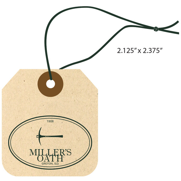 2 x 3.5 - 100% Recycled Hang Tags - 110# White - Custom Printed (Algae) - 2  Sided - 1/4 - Hole