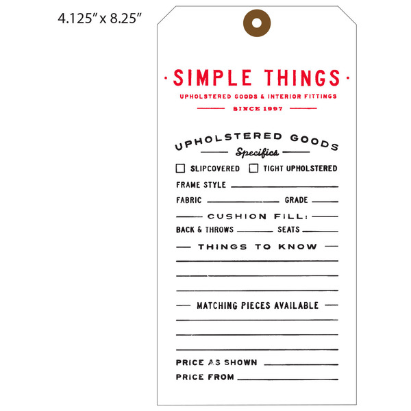 Custom Furniture Price Tags St. Louis Tag