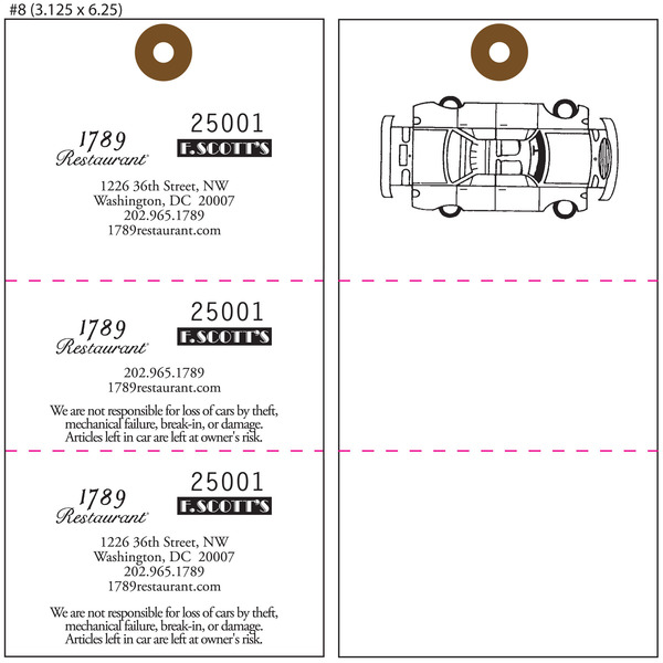 Custom Valet Parking Tags St Louis Tag