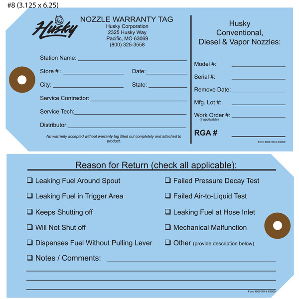 Custom Warranty Tags | St. Louis Tag